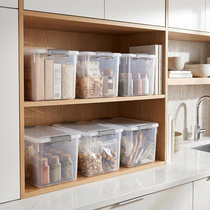 Citylife 57 QT Plastic Storage Bins with Double-Opening Lids, Storage Containers for Organizing, Large Clear Storage Box for Closet, Blankets, 2 Packs