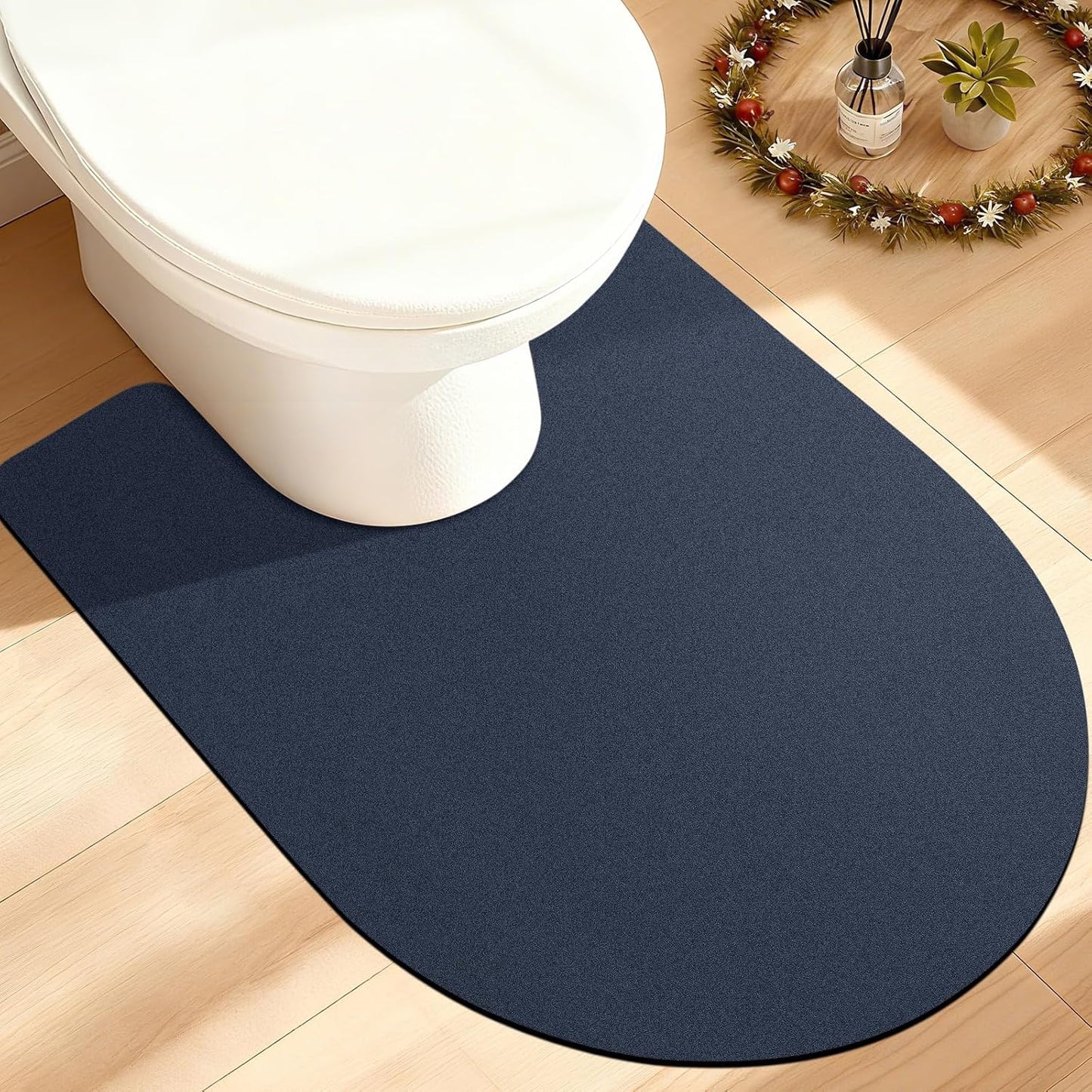 ACCUMTEK Non Slip Bath Mat, Thin Bathroom Rugs Fit Under Door, Quick Dry Bath Mats, Machine Washable Bath Rugs for Bathroom, Bathtub & Kitchen, Grey/Bordered/24 x17