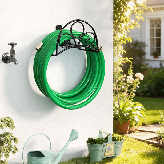 Metal Garden Hose Holder - Wall Mounted Water Hose Holder - Hose Hanger Heavy Duty for Water Hose Extension Cords Vacuum Hose bronze