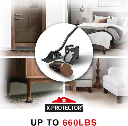 Chair Sliders X-PROTECTOR – Furniture Sliders 40 pcs Carpet Sliders 1” – The Best Furniture Moving Pads – Premium Chair Leg Floor Protectors – Slide Effortlessly with Chair Pads & Protect Your Floor!