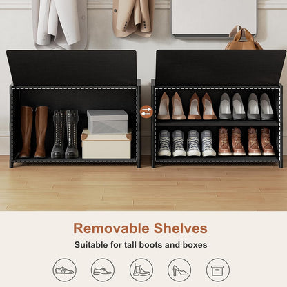 Shoe Rack, 5 Tier Shoe Storage Cabinet with Door 20 Pair Plastic Shoe Shelves Organizer for Closet, Entryway, Hallway, Bedroom, Black
