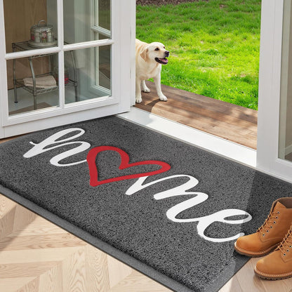 StepLively Door Mat Home Welcome Mats Outdoor and Indoor, Heavy-Duty Low-Profile Non-Slip Front Welcome Mat for Home Entrance, Outside Entry, Yard, Floor, Patio (30''x17.5'', Black)