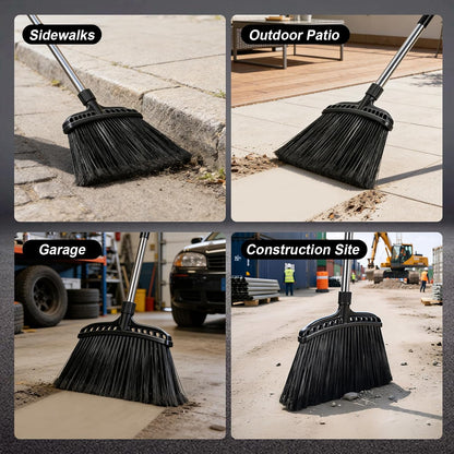 Outdoor Broom,Masthome Heavy Duty Broom,56" Brooms for Sweeping Outdoor,Angle Commercial Brooms with Hard Bristles, for Kitchen Home Office Garage Courtyard Lobby Lawn Concrete