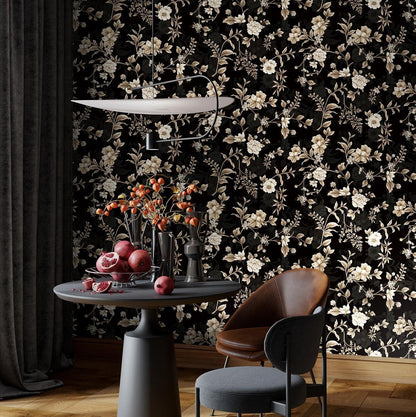 Dimoon 17.3" X 78.7" Peel and Stick Wallpaper Floral Contact Paper Boho Beige White Renter Friendly Natural Wall Paper Waterproof Removable Self Adhesive Wallpaper for Bedroom Livingroom Vinyl Roll