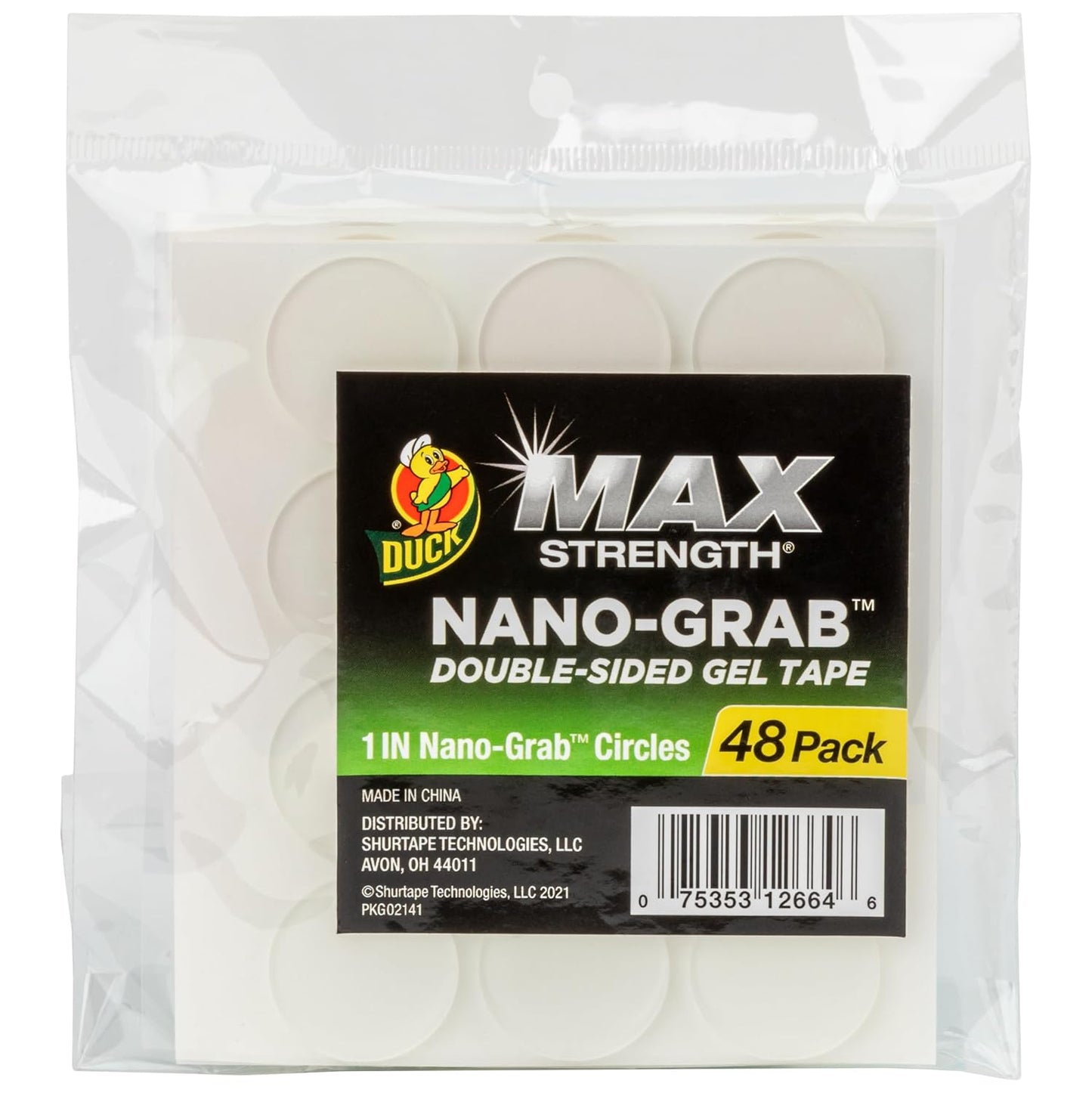 Duck Max Strength Double-Sided Gel Tape with Nano-Grab Technology, Heavy Duty, Multi-Purpose & Removable Adhesive, 0.94 in. x 20 ft, Clear, 2 Rolls