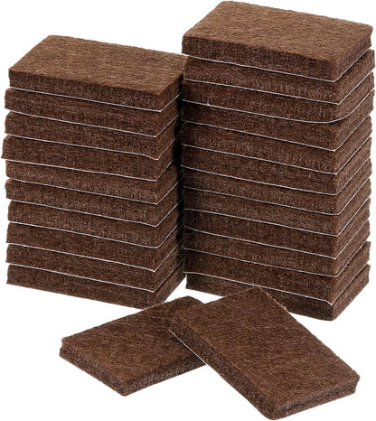 uxcell Furniture Pads, 24Pcs 1.4"x0.9" - Rectangle Self Adhesive Felt Furniture Pads, Hardwood Floor Protectors for Furniture Feet Chairs Legs (Black)