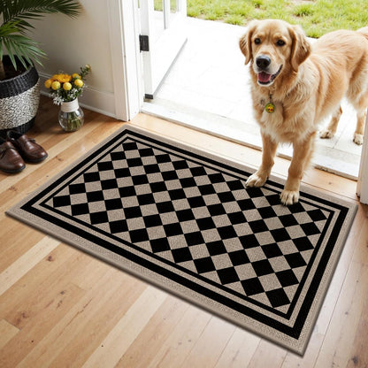 Vaukki Indoor Door Mat 17"x30", Ultra Thin Doormat Indoor Entrance, Non Slip Rubber Backed Inside Welcome Mat for Front Door, Low-Profile Washable Dirt Trapper Entry Floor Mat for Entryway, Sweet Home