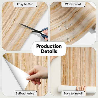 17"x118" Peel and Stick Wallpaper for Renter Friendly, Removable Wallpaper Peel and Stick, Self-Adhesive Textured Contact Paper for Walls, Cabinets, Countertops(Geometric Clay)