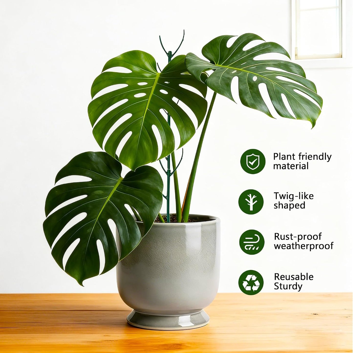15Pack Adjustable Plant Support Pole,Garden Stakes for Climing Plants Stem Support, Stackable Plant Accessories for Indoor Outdoor Potted Plants, Pothos, Vine, Flower Use (Plastic, 37PCS)