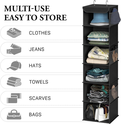 Simple Houseware 6 Shelf Hanging Closet Organizer, Gray
