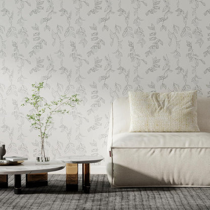 GloryTik Floral Peel and Stick Wallpaper, Removable Blue Floral Contact Paper, Self Adhesive Renter Friendly Wallpaper for Bedroom Living Room Bathroom (17.3" x 78.7")