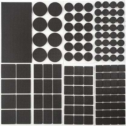 Non Slip Furniture Pads 1/2" x 3" Rubber Strips Self Adhesive Furniture Grippers Chair Leg Pads Rubber Chair Feet Anti Scratches Non Skid Furniture Pad Floor Protectors, 40 Pcs Rectangle