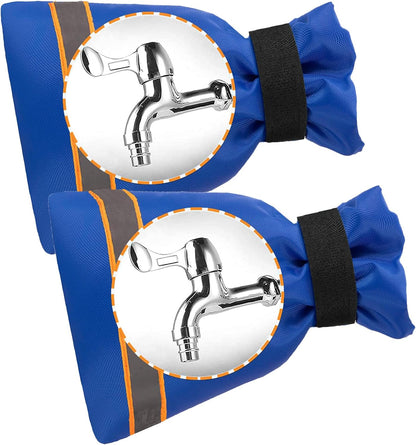 Outdoor Faucet Socks - 10'H x 6.3'W for Winter Freeze Protection, 2 Piece Tap Cover, Reusable Spigot Cover - Beige