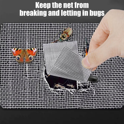 2 Roll Self-Adhesive Screen Window Repair Tape Mosquito Prevention Net Cover Screen Door Tent Repair Patch, 5cm*2cm