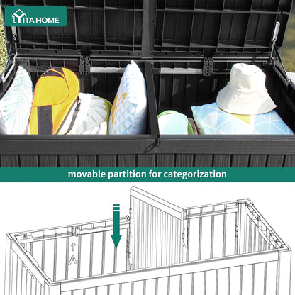 YITAHOME 31 Gallon Outdoor Storage Deck Box | Waterproof Resin Package Delivery and Storage Box with Lockable Lid for Patio Furniture Cushions, Pool Accessories, Garden