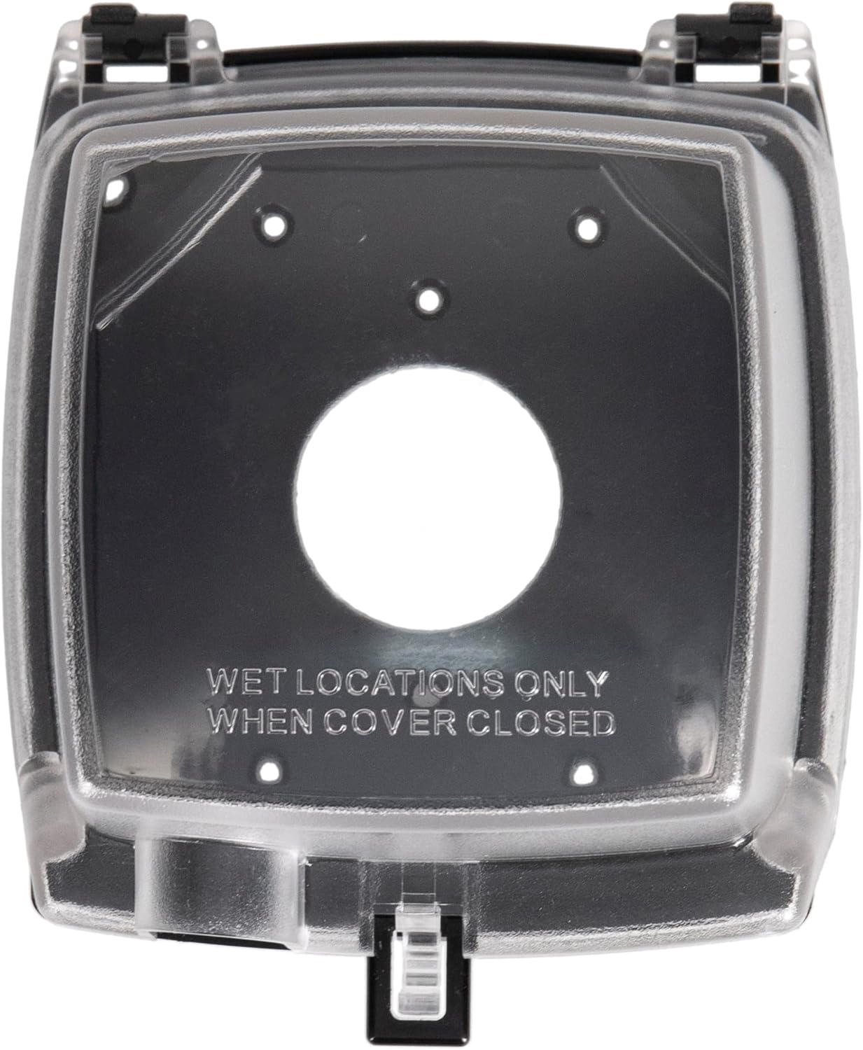 Intermatic WP1020C 2-1/4” Deep Weatherproof Outlet Cover – UV Stabilized Clear, GFCI & Duplex, Vertical Mount, UL Certified – Fits Single Device Only for Larger Double-Gang 4” x 4” Boxes