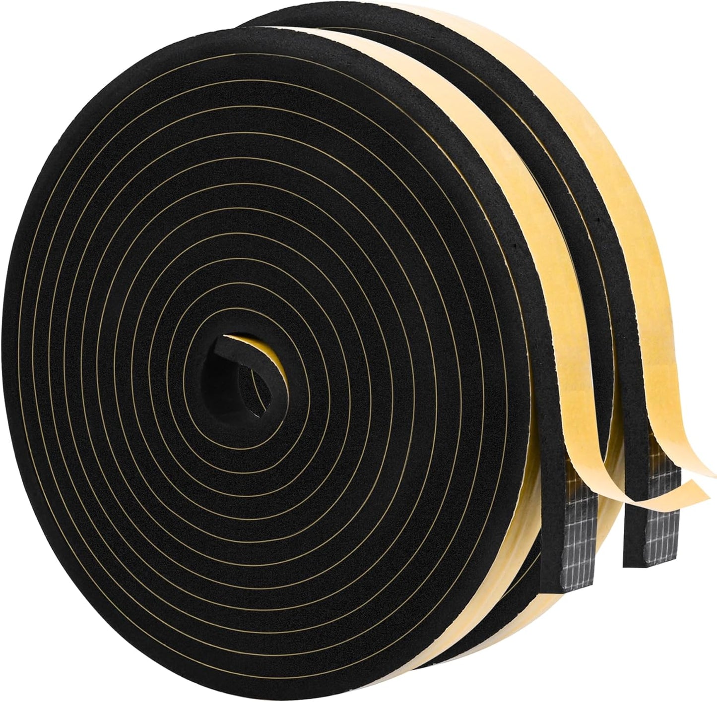 ToLanbbt White Door Window Weather Stripping Self Adhesive Foam Tape High Density Foam Sealing Strip Window Insulation Weatherproof Gasket Tape for Doors and Windows (1/2" W X 1/8" T X 16.5')