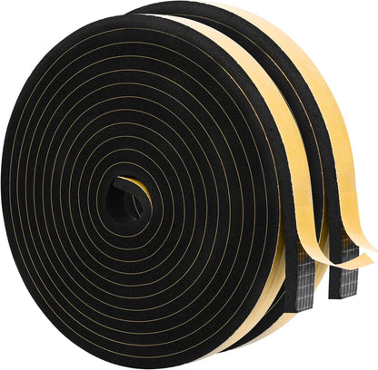 ToLanbbt White Door Window Weather Stripping Self Adhesive Foam Tape High Density Foam Sealing Strip Window Insulation Weatherproof Gasket Tape for Doors and Windows (1/2" W X 1/8" T X 16.5')