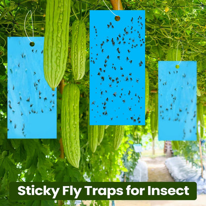 Qualirey 150 Pcs 7.8 x 3.9 Inch Yellow Sticky Traps for Plant Double Sided Sticky Trap for Gnats with Twist Ties Fly Traps for Fruit Insect Fungus Bugs Indoor Outdoor