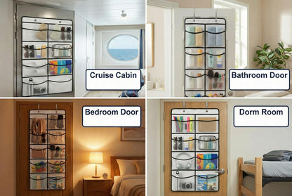 Magnetic Cruise Organizer, 14 Large Durable Pockets Over The Door Organizer For Cruise Ships, Magnetic & Hanging Cruise Organizer, Cruise Essentials 2026 （ 67" x 21.6"）