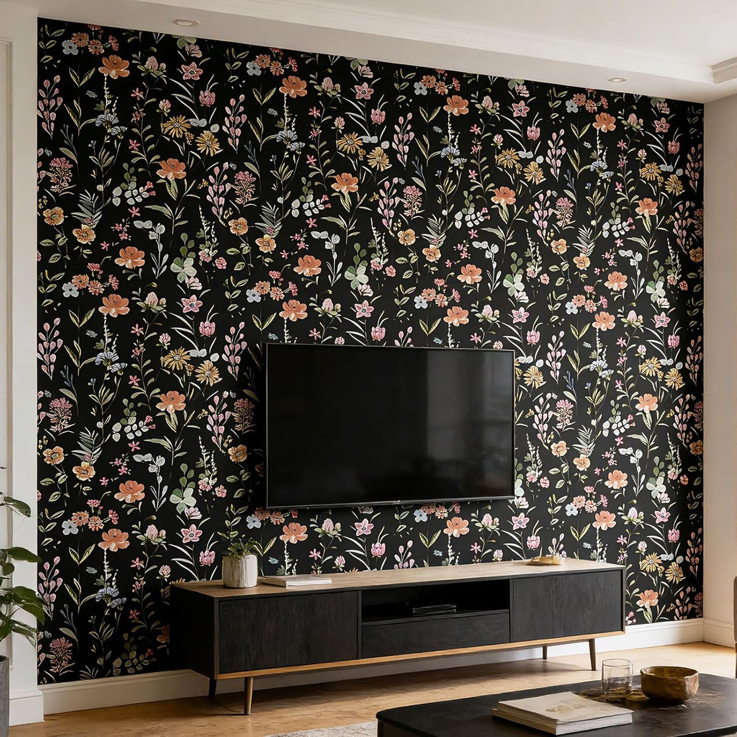 Removable Peel and Stick Wallpaper Boho 17.5 x 118 in Floral for Bedroom Bathroom Easy Peel Off Stick on Wallpaper Contact Paper Renter Friendly Wall Paper