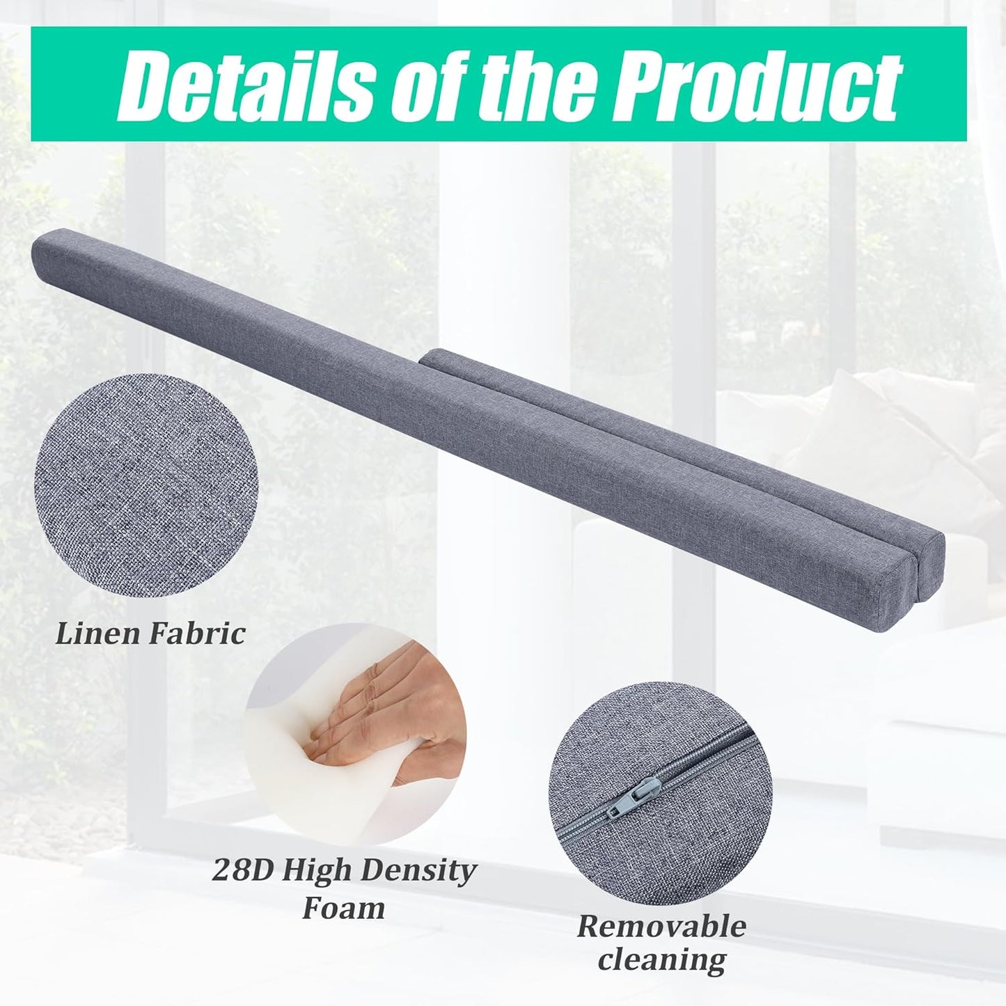 BALAPET 2 Pcs Door Draft Stopper,Sliding Door Draft Stopper Glass Door Draft Blocker, Patio Under Door Draft Stopper Winter Door Insulation Strip Provides Door Insulation and Weather Stripping