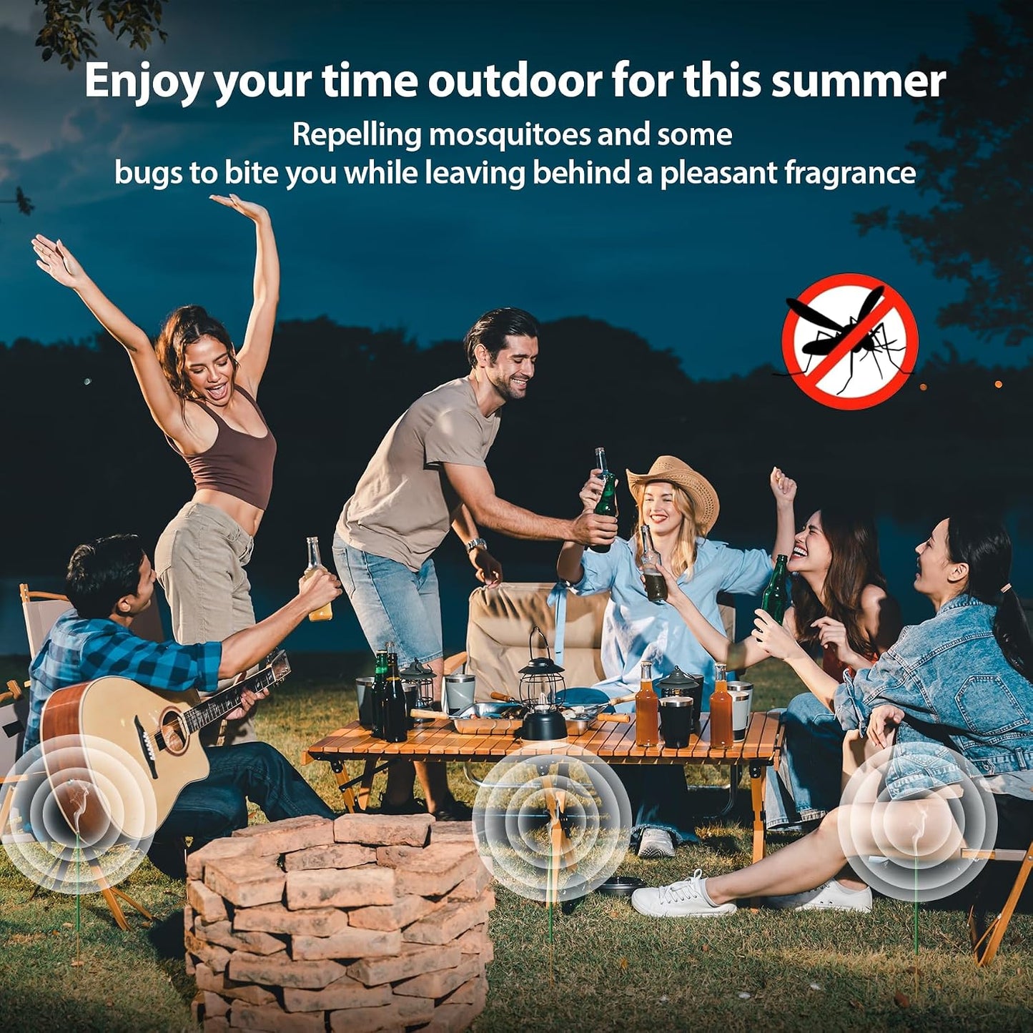 KICKOUTOR Mosquito Repellent Incense Sticks with Natural Citronella Oil, 120 Count DEET-Free Outdoor Protection for Patios, Backyard Gatherings & Camping, Up to 1 Hour Against Gnats & No-See-Ums