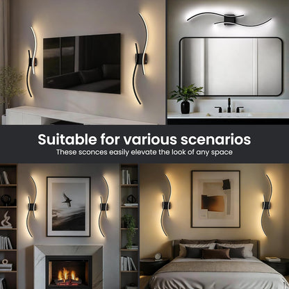 Battery Operated Wall Sconces Set of Two, 10000mAh Rechargeable Modern Wall Lights with Remote Control, Dimmable Gold LED Cordless Lighting for Living Room, Bedroom, Hallway, 39.4 Inch, 3CCT