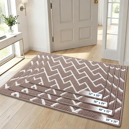 OLANLY Front Door Mat, Non-Slip Rubber Backing, Dirt Resistant and Absorbent, Washable, Easy to Clean Low-Profile Indoor Doormat for Back Door, Entryway, Inside Entrance, 32x20, Grey