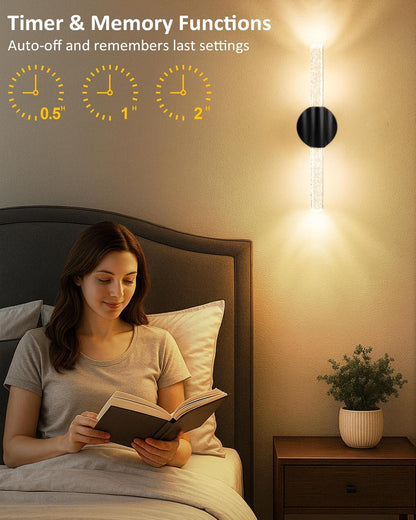 Peel and Stick on Wall Sconce set of 2, Rechargeable No Drill Gold Wireless Magnetic Battery Operated Wall Lights with Remote, Dimmable Cordless Wall Lamps for Bedroom Living Room Bathroom Decor