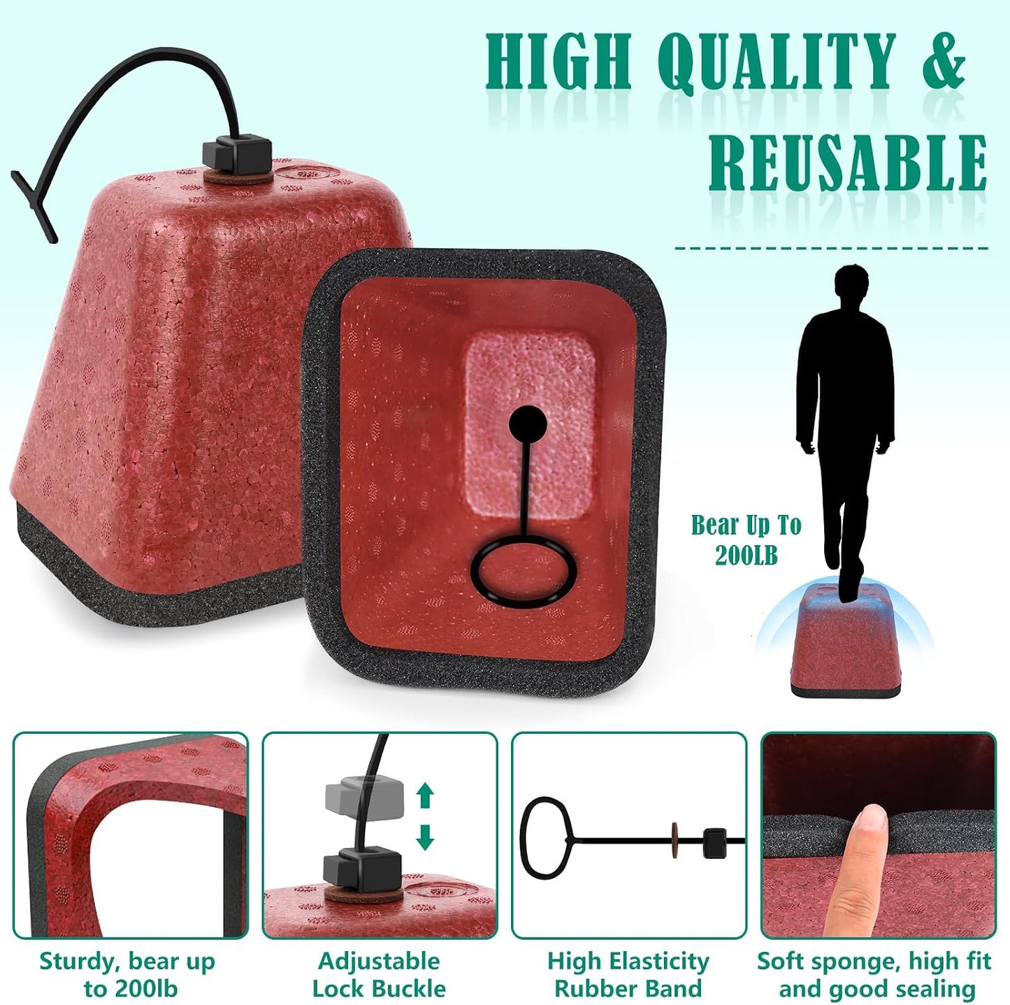 2 Pack Outdoor Faucet Covers for Winter, Heavy Duty Faucet Spigot Covers Winter Insulated, Reusable Outdoor Faucet Covers Hose Bib Covers for Winter Freeze Protection (Red)