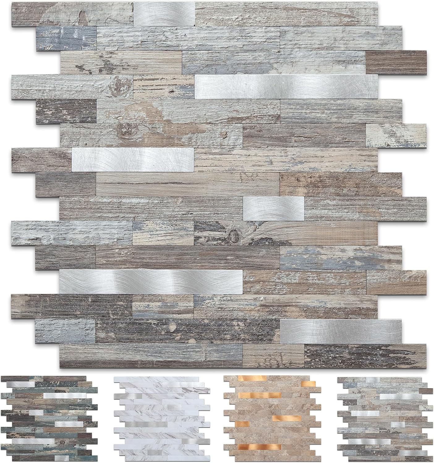 Midcard 10 Sheets Peel and Stick Backsplash PVC Wall Tile,for Kitchen Backsplash