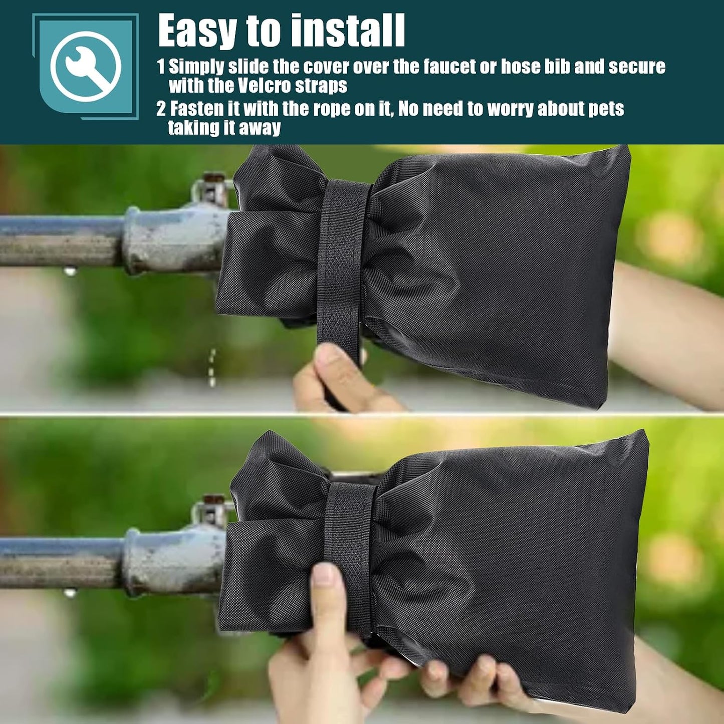 Outdoor Faucet Covers for Winter Freeze Protection- Fit for Outdoor Water Faucet Cover Socks for Winter Freeze Protection Pipe Antifreeze Water Insulation Spigot Backflow Cover 5.3" W x 8" H -4 Pack