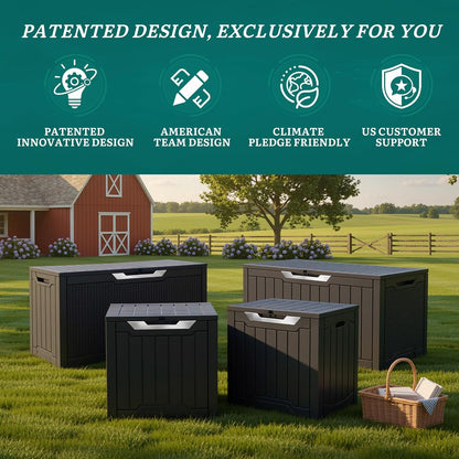 YITAHOME 134 Gallon Large Deck Box | Waterproof Resin Outdoor Storage Box with Lock, Doubles as 2-Person Bench Seating for Patio Furniture Cushions,Garden Tools &
