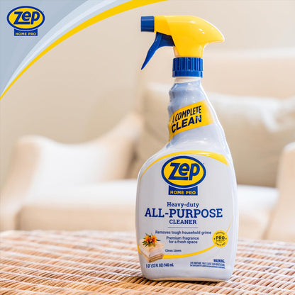 Zep Home Pro Heavy-duty All-Purpose Cleaner - 32 oz (Pack of 1) R61306 - Removes tough grime from multiple surfaces throughout the home and leaves behind a fresh linen scent