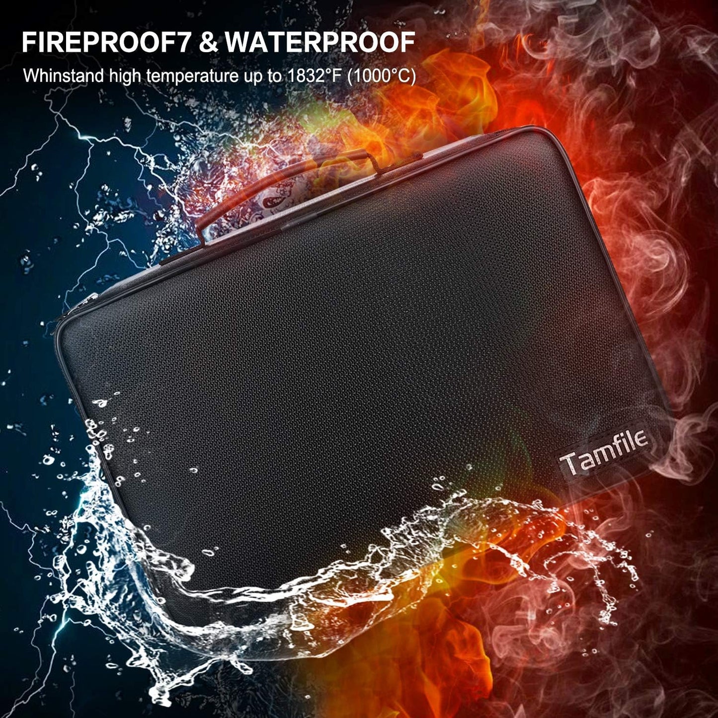 Tamfile Fireproof Battery Organizer Storage Case Waterproof&Explosionproof | Carrying Safe Bag , Fits 210+ Batteries Case, with Tester BT-168, Energy Batteries AA AAA C D 9V Lithium 3V Holder