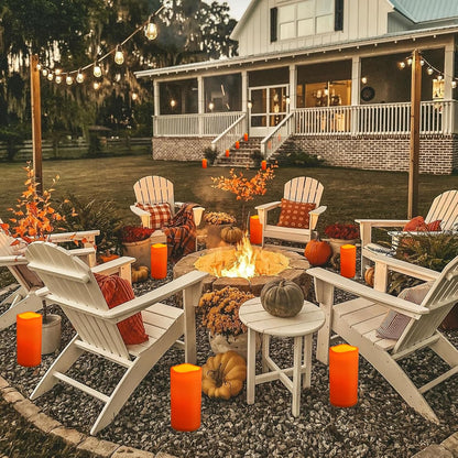 NURADA Large Waterproof Flameless Candles 6" 8" 10" x 4" - Outdoor Indoor LED Pillar Flickering Candle Battery Operated with Timer Remote for Patio Porch Lanterns - Ivory White Set of 3