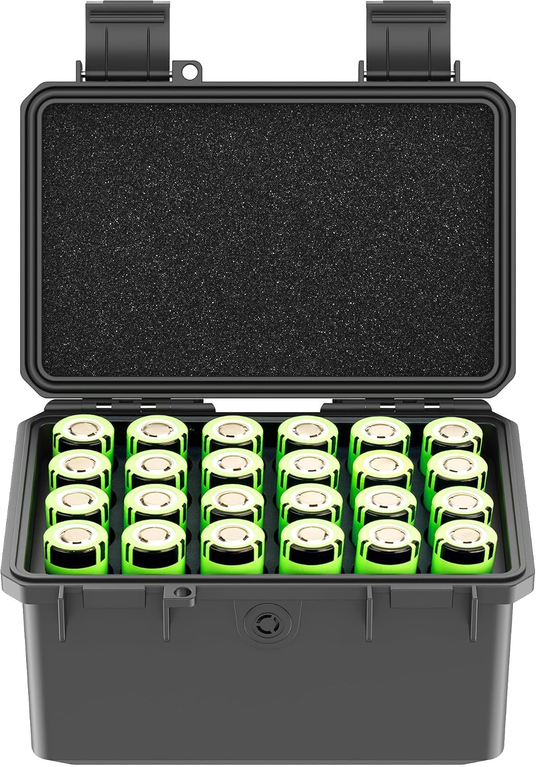 24 Slots CR2 CR123 CR123A Lithium Battery Organizer Case, IP67 Waterproof Hard Case for CR17345/CR16340/CR18350/CR15270(CR2) Explosionproof Batteries Storage Holder for Household Outdoor Camping
