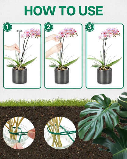 12 Pack 16 In Metal Plant Stakes, Plant Support Stakes with 15 Twist Ties | Plant Supports, Flower Stakes for Indoor Outdoor Plants, Peony, Tomato Seedling, Marigold, Amaryllis, Sapling, Coreopsis