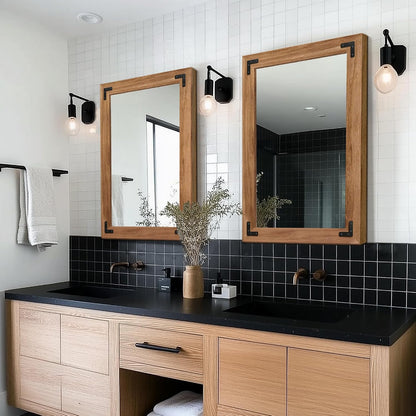 TRAHOME Full Length Mirror with Wooden Frame, 56"X22" Solid Wood Standing Floor Mirror for Farmhouse, Bathroom, Bedroom Decor, Hanging or Leaning Wall-Mounted