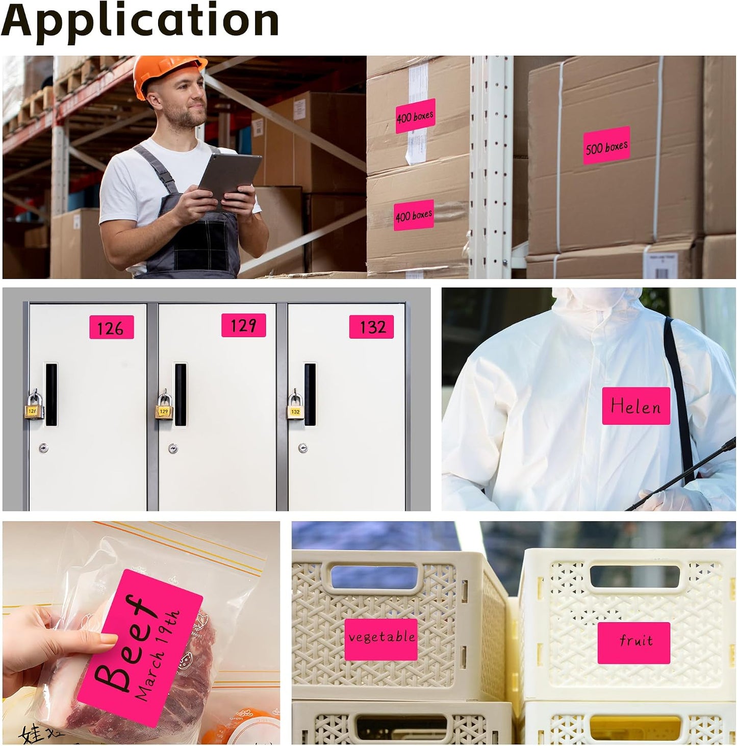 PARLAIM 3 X 5 Inch Rectangle Adhesive Color Coding Stickers,Square Inventory Stickers -250 Per Dispenser Box (Fluorescent Green)