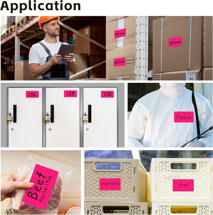PARLAIM 3 X 5 Inch Rectangle Adhesive Color Coding Stickers,Square Inventory Stickers -250 Per Dispenser Box (Fluorescent Green)