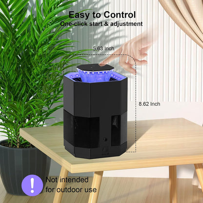 Fruit Fly Traps for Indoors, Indoor Mosquito Trap with 3 Adjustable Speeds & Lighting, Suction & Blue Light, Gnat Trap for House Kitchen Bedroom with 2 Double-Sided Glue Boards