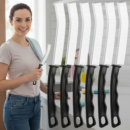Crevice Cleaning Brushes for Deep Cleaning 6 Pack, Narrow Grout and Gap Scrub Brush Set for Shower, Tile, Sink, Kitchen, Toilet, Bathroom, Household Small Space Cleaning Tool White