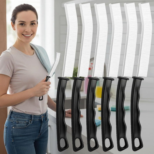 Crevice Cleaning Brushes for Deep Cleaning 6 Pack, Narrow Grout and Gap Scrub Brush Set for Shower, Tile, Sink, Kitchen, Toilet, Bathroom, Household Small Space Cleaning Tool White