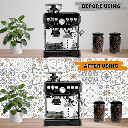 PVC Peel and Stick Tile Stickers 24Pcs Waterproof Removable Backsplash Wall Decals Self-Adhesive Subway Stickers for Kitchen Bathroom RV Instant DIY Upgrade Sticker (Style D, 3.94 x 3.94 Inch)