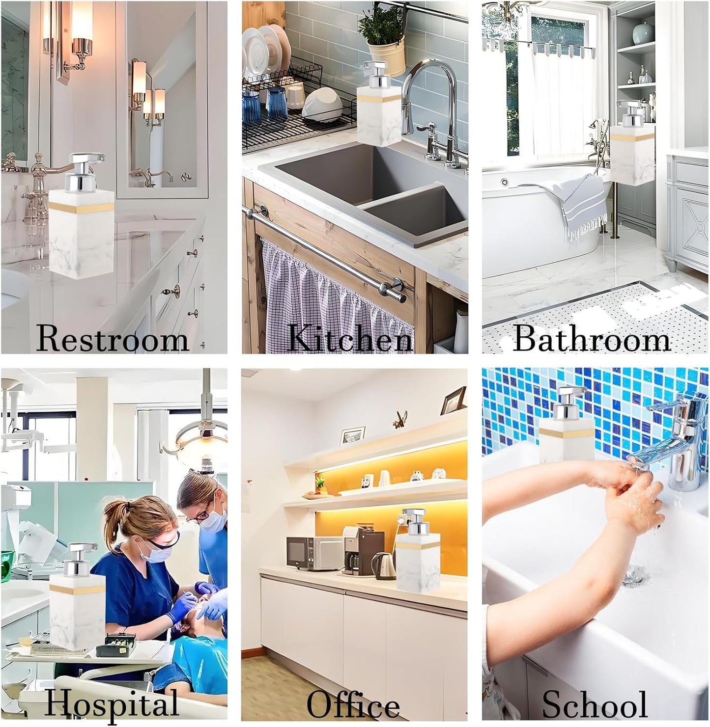 Automatic Soap Dispenser, Touchless Smart Foam Soap Dispenser for Kitchen and Bathroom, USB Rechargeable, 7.6oz/225ml, Hands-Free Dish & Hand Soap Dispenser