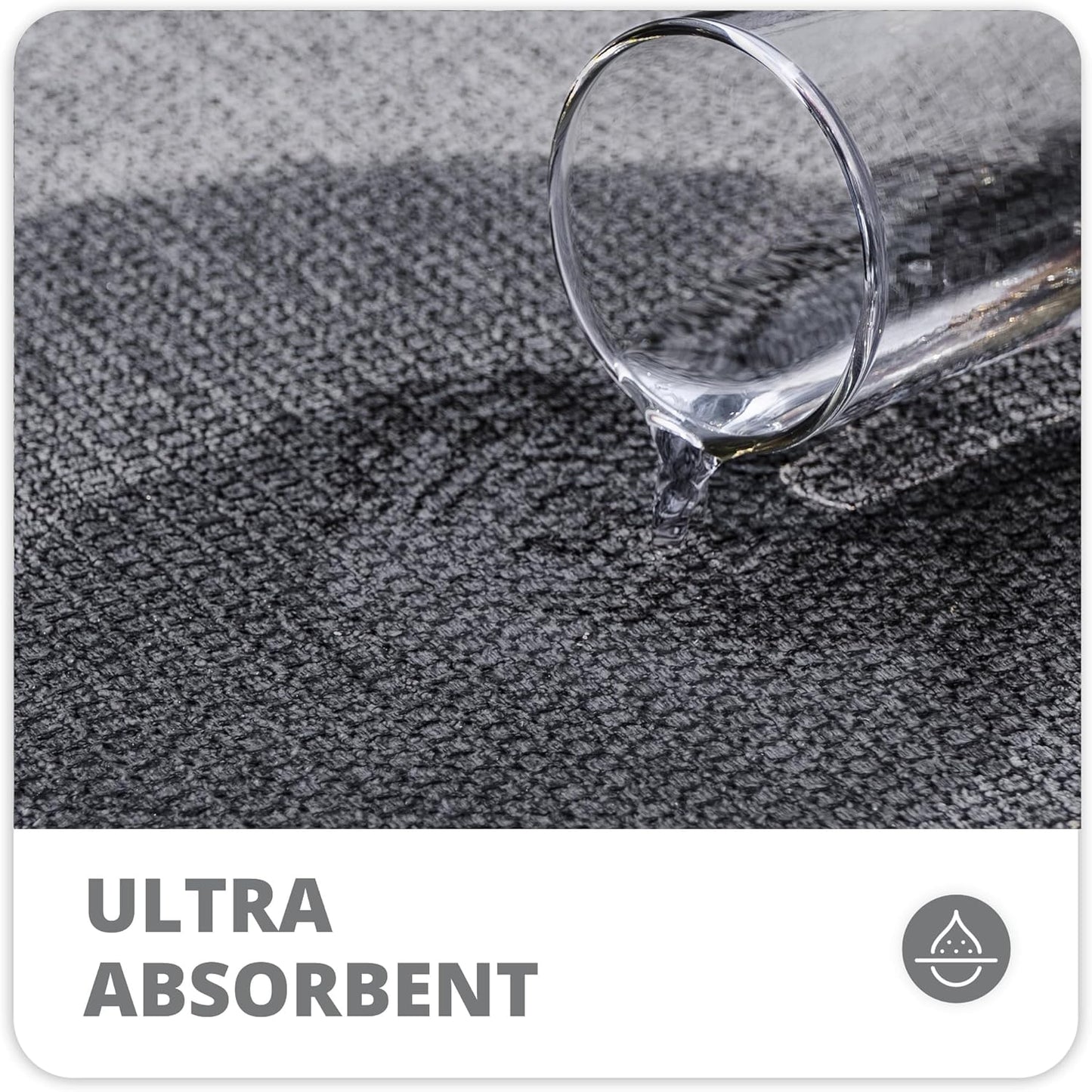 Bath Mat,Ultra Thin Bathroom Rugs,Rubber Bath Mats for Bathroom,No Slip Bath Rugs,Quick Dry,Machine Washable,Low Pile,Absorbent,Shower Outside,Sink,Home Decor Accessories.Grey,1'5"x2'3"(17x27Inch)