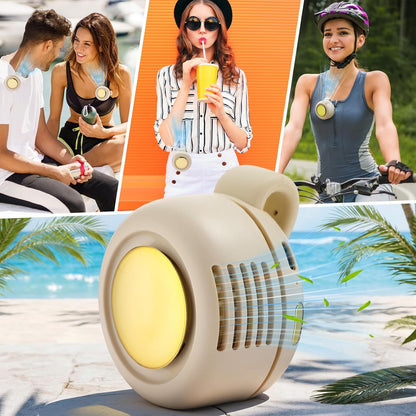 4 Pack 360° Portable Silent Mini Bladeless Electric Fan, Small Fan Clip on for Shirt & Waist, 3 Speeds Rechargeable Whirlwind Cooling Fans for Outdoor Travel Office(Pink)