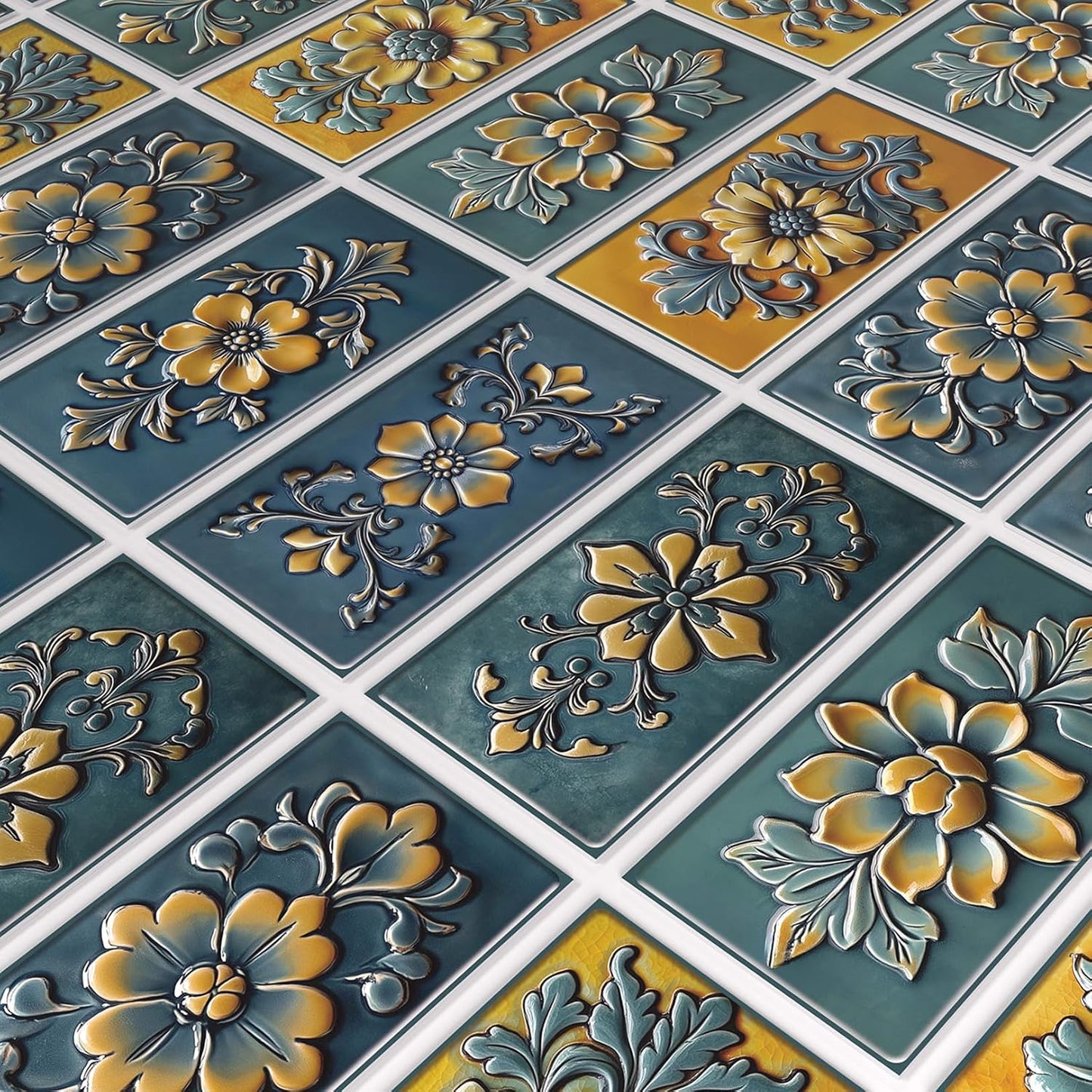 VICCI 32Pcs Tile Decals - Peel and Stick Kitchen Backsplash - Decorative Wall Tiles Stickers 8" x 4" Self-Adhesive Waterproof Removable for Bathroom Cabinets Home DIY Projects Decor
